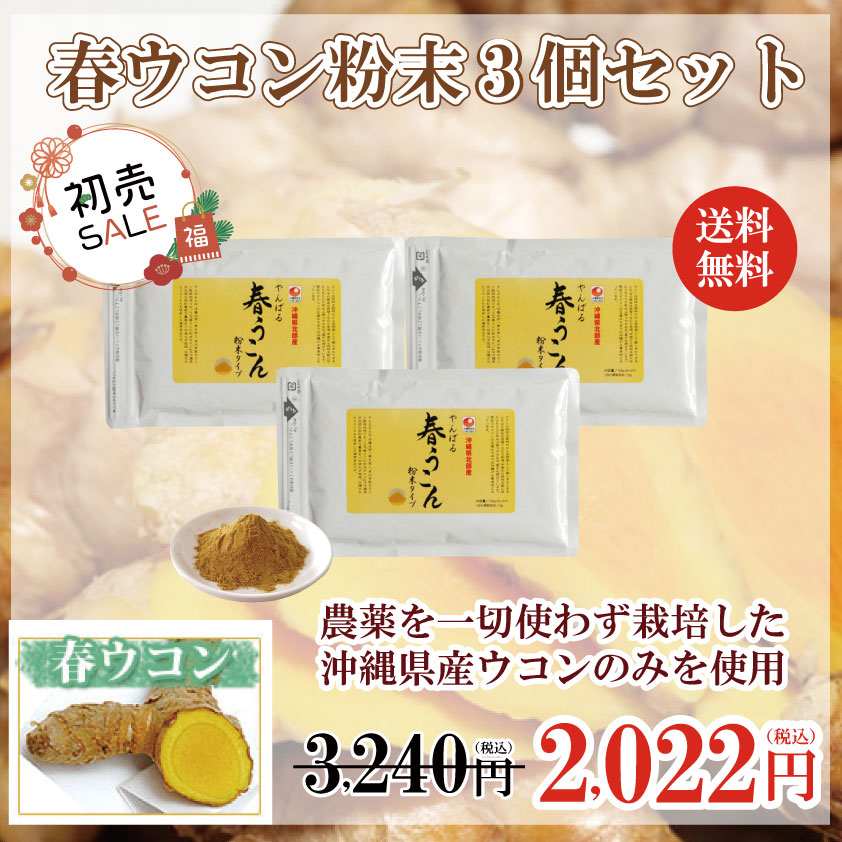 やんばる春ウコン粉末3個セット